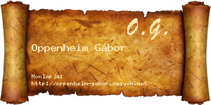 Oppenheim Gábor névjegykártya